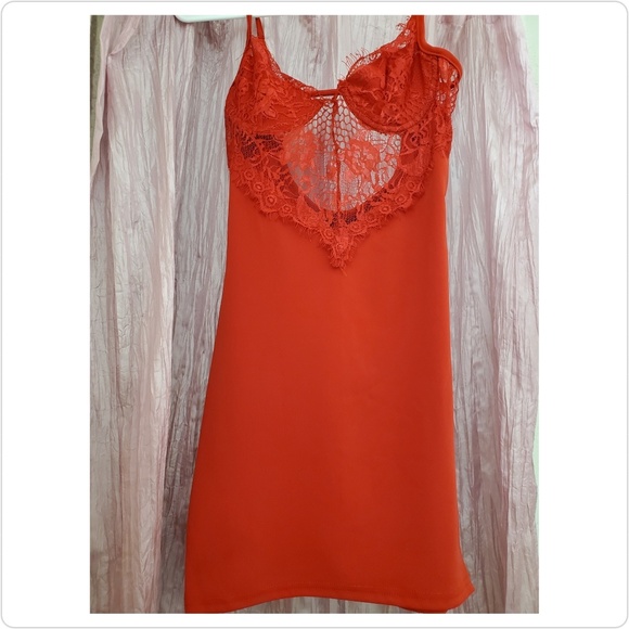 💢 SUMMER SEXY MINI ROSE RED  DRESS 💢 - Picture 3 of 4